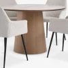 KLIPLEV + PURHUSKLIPLEV Ø120 table col. chêne + 4 PURHUS chaises blanc cassé
