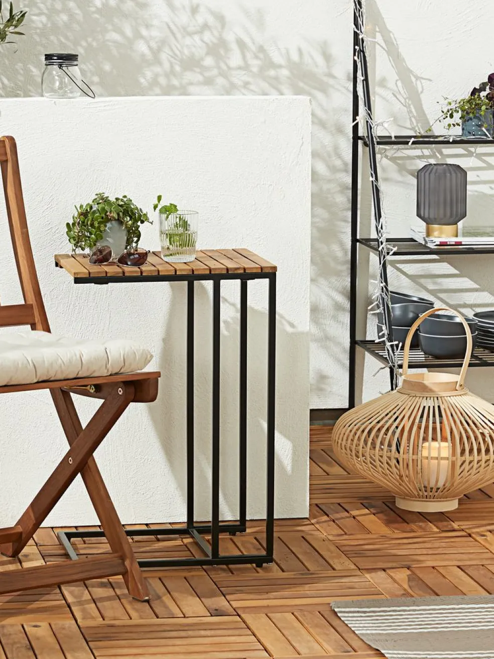 KNEKKANDDalle de terrasse KNEKKAND l30xL30 bois naturel 9pcs/lot