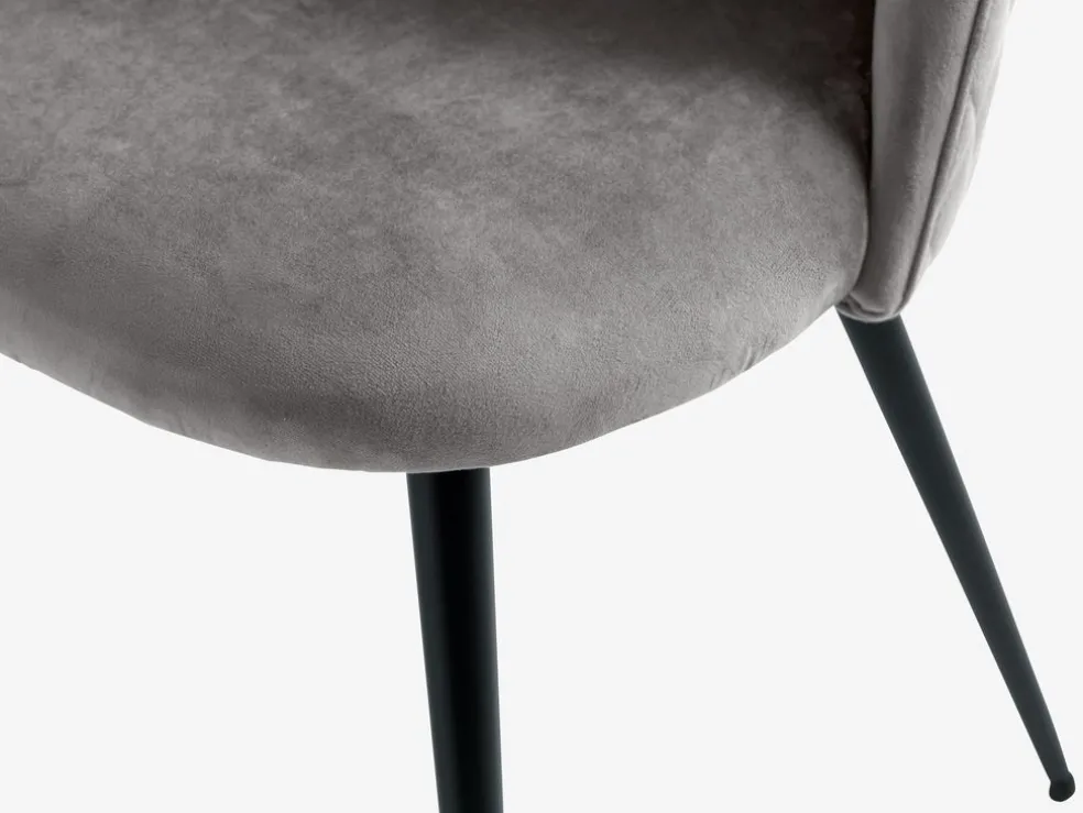 KOKKEDALChaise KOKKEDAL velours gris/noir