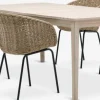 KOLLEN + TUERNEKOLLEN L205 table acacia + 4 TUERNE chaises naturel