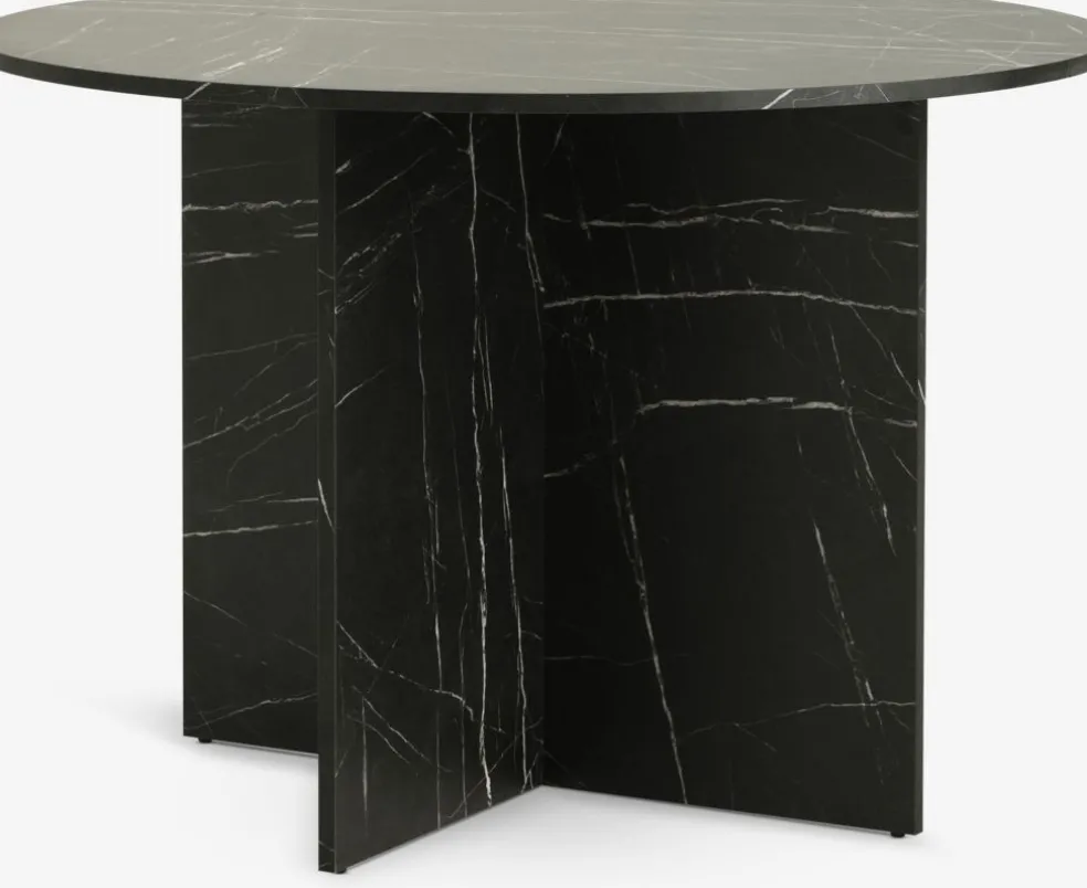 KRONDALTable KRONDAL Ø110 imitation marbre noir