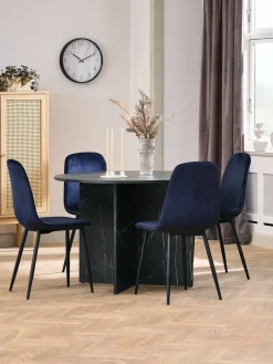 KRONDALTable KRONDAL Ø110 imitation marbre noir