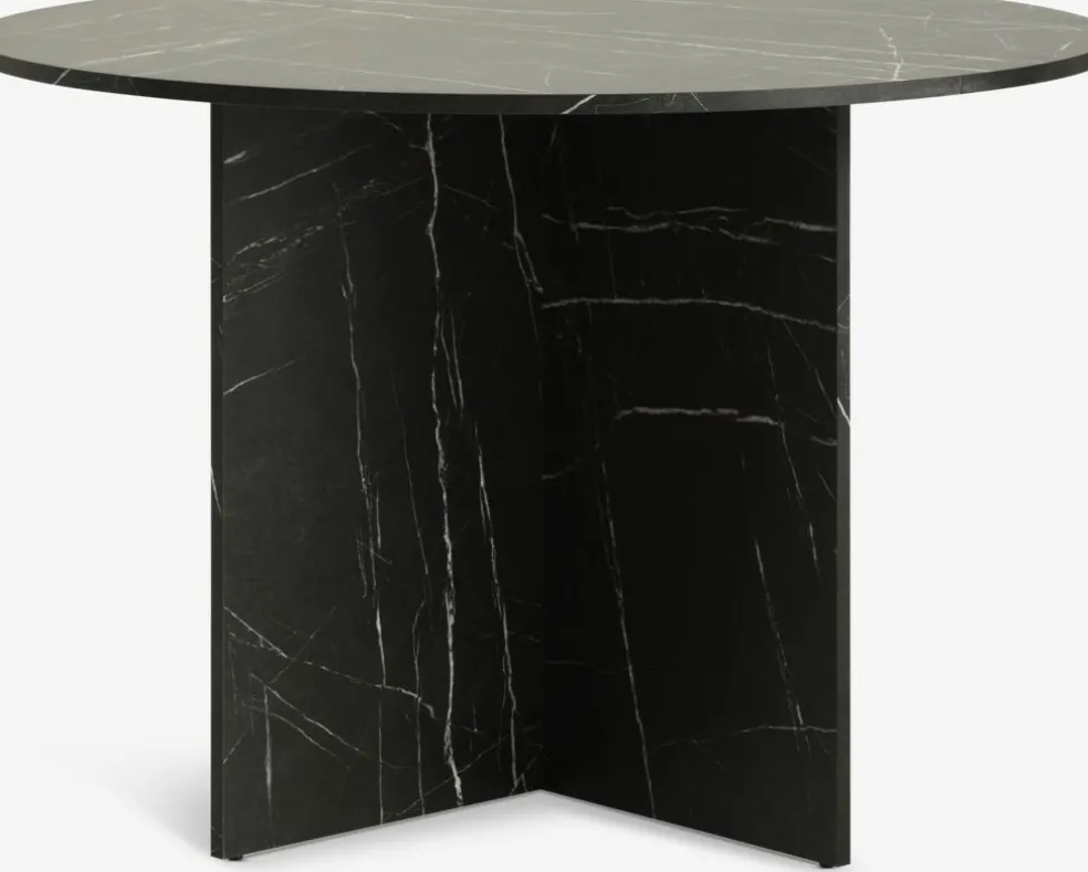 KRONDALTable KRONDAL Ø110 imitation marbre noir