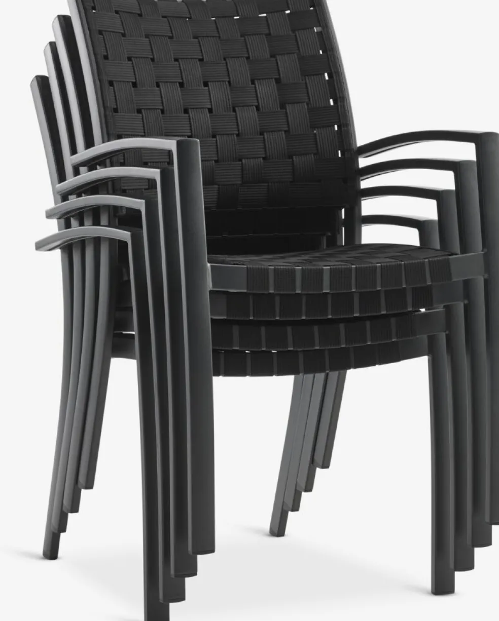 KUMLA + GLOMFJORDKUMLA L150 table gris + 4 GLOMFJORD chaises noir