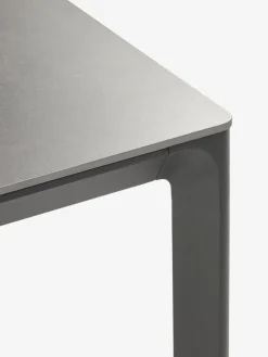 KUMLA + HEMSEDALKUMLA L200 table gris + 4 HEMSEDAL chaises noir
