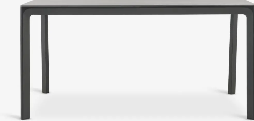KUMLA + HEMSEDALKUMLA L150 table gris + 4 HEMSEDAL chaises noir