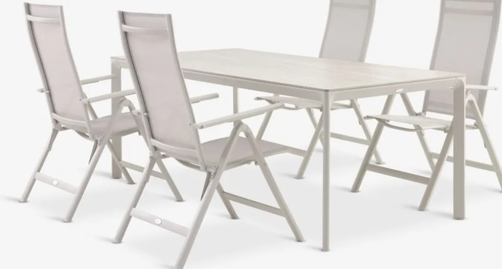 KUMLA + LOMMAKUMLA L200 table + 4 LOMMA chaises beige