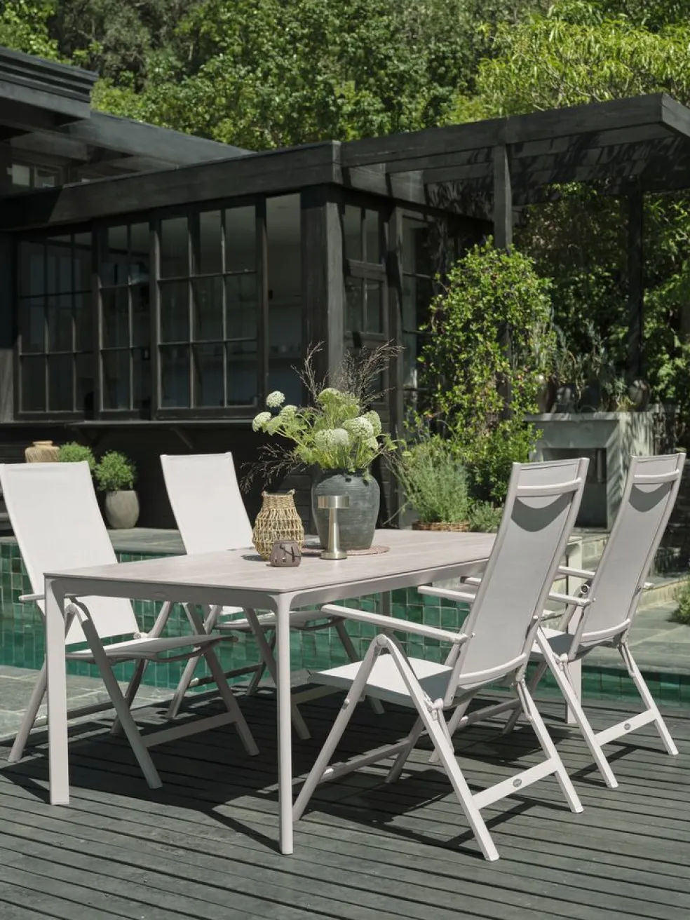 KUMLA + LOMMAKUMLA L200 table + 4 LOMMA chaises beige