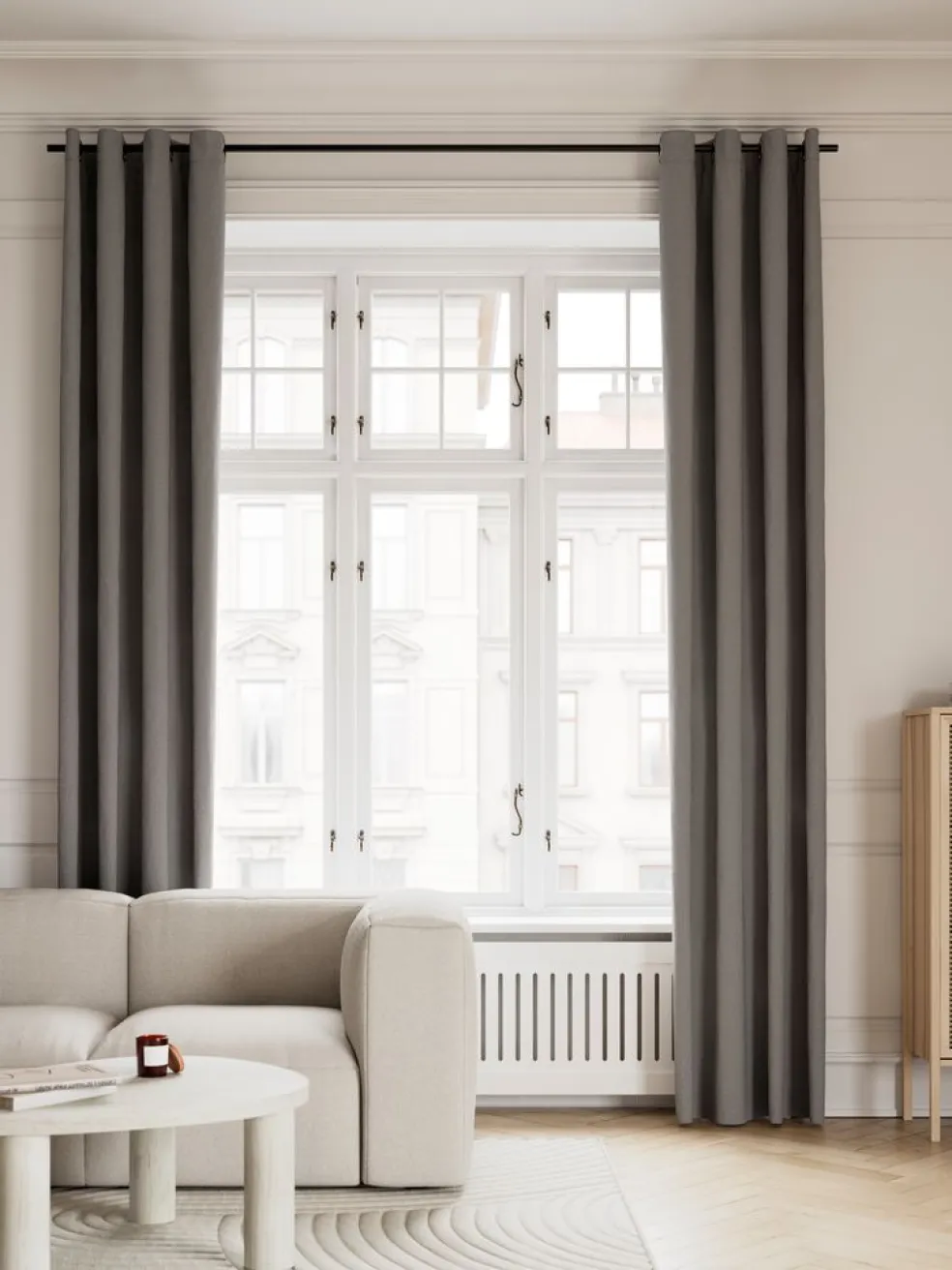 KVINGLARideau tamisant KVINGLA 1x140x245 gris chaud