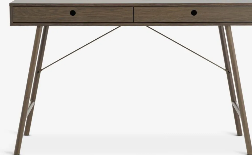 LINDVEDBureau LINDVED 48x120 2 tiroirs coloris chêne foncé