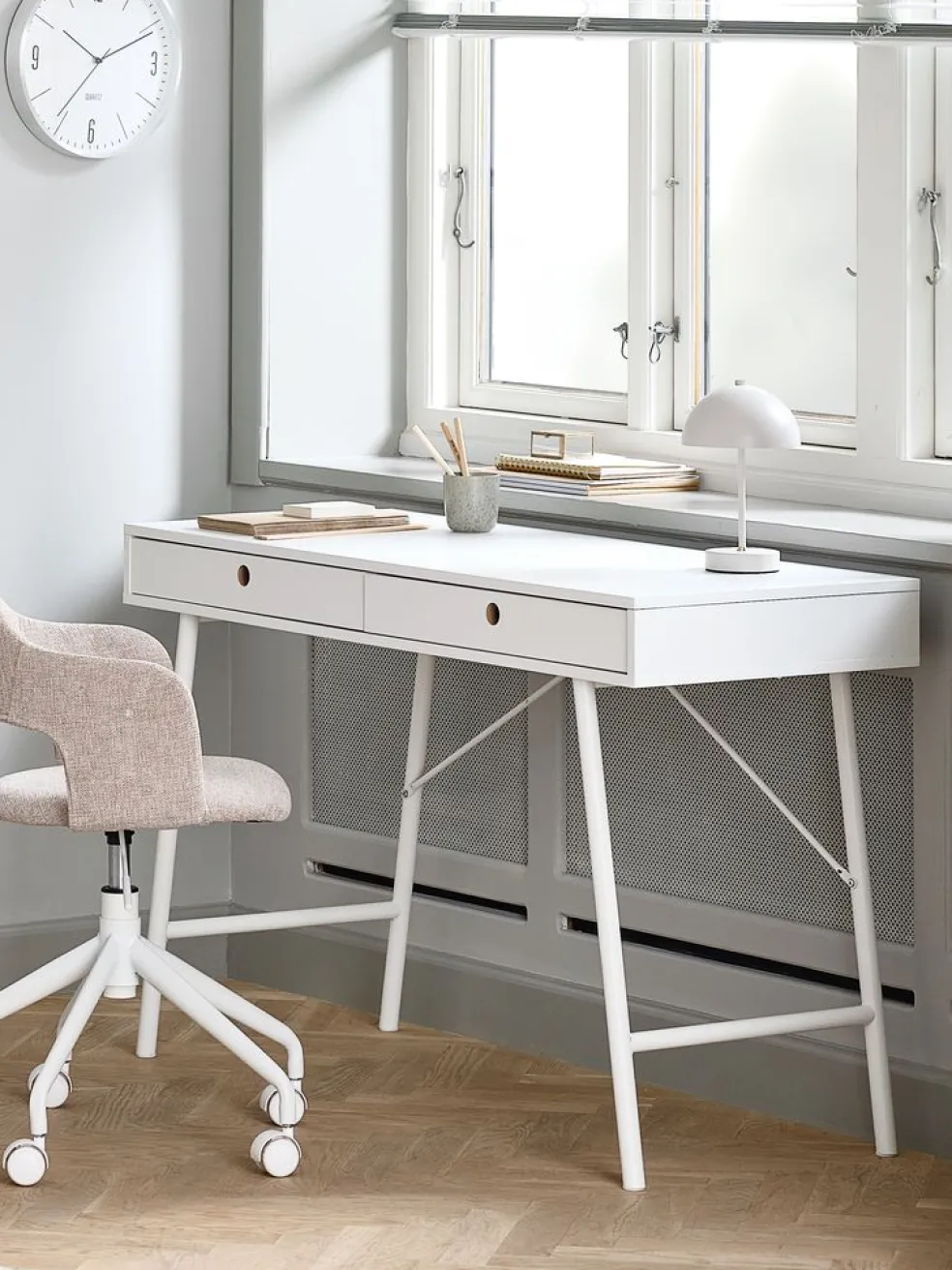 LINDVEDBureau LINDVED 48x120 2 tiroirs blanc