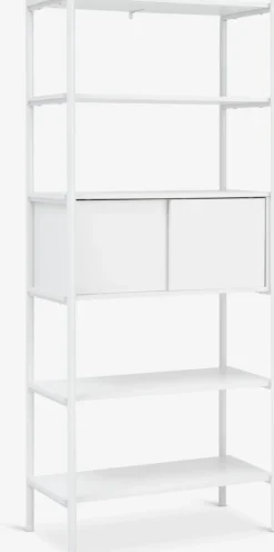 LINDVEDÉtagère LINDVED 6 tablettes 2 portes blanc