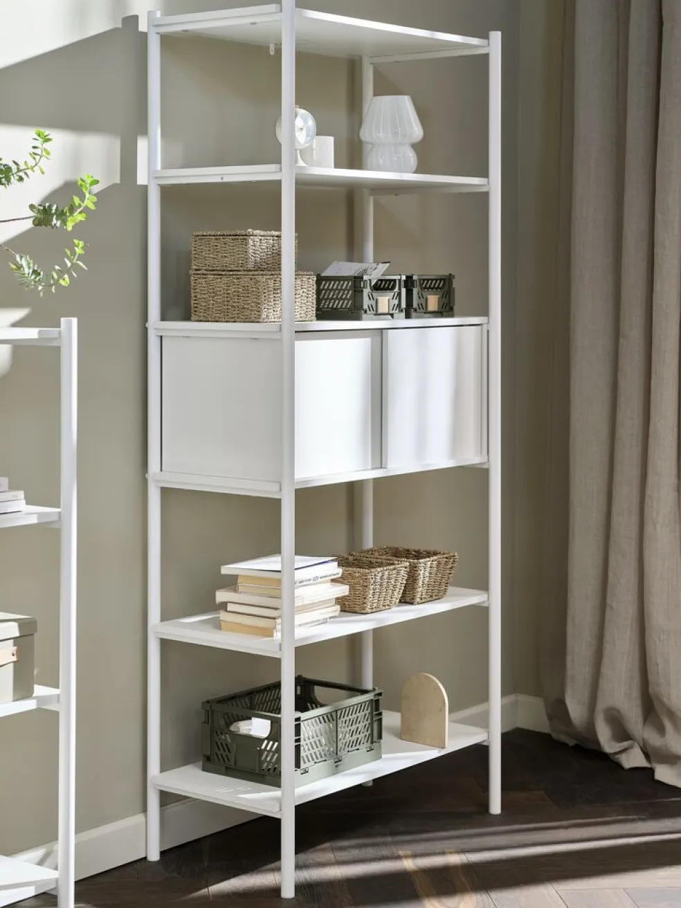 LINDVEDÉtagère LINDVED 6 tablettes 2 portes blanc