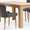 LINTRUP + PEBRINGELINTRUP L140 table coloris chêne + 4 PEBRINGE chaises gris
