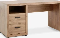 LINTRUPBureau LINTRUP 60x140 2 tiroirs 1 tablette coloris chêne nat