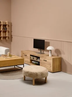 LINTRUPMeuble TV LINTRUP 2 portes coloris chêne naturel