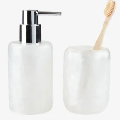 LISTERBYPorte-brosses à dents LISTERBY blanc effet nacre