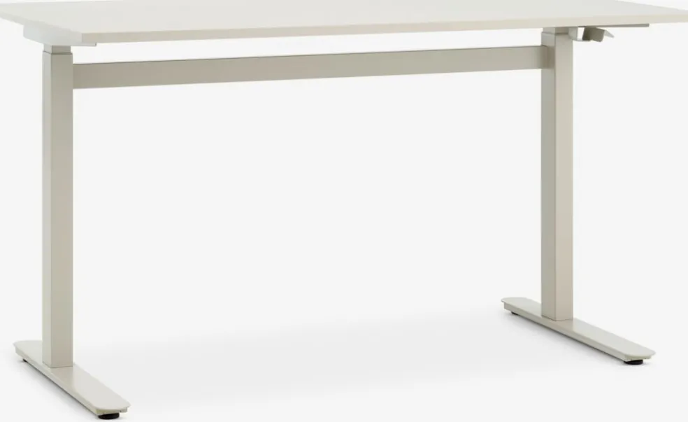LUNDTOFTBureau hauteur réglable a/vérin à gaz LUNDTOFT 70x130 beige