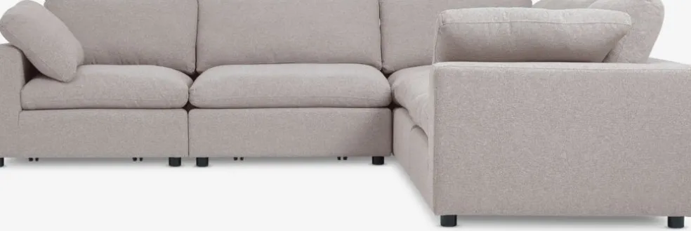 LYBYCanapé modulable LYBY 5 personnes angle tissu sable