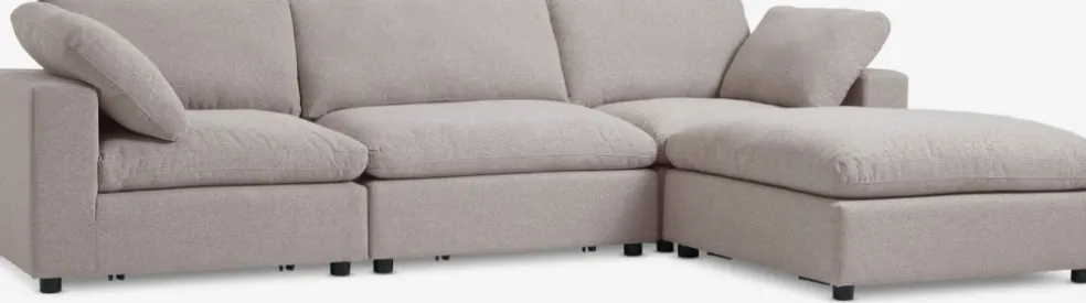 LYBYCanapé modulable LYBY 3 personnes méridienne tissu sable