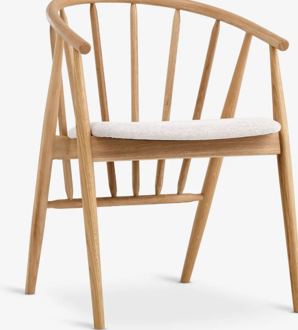 LYKSBORGChaise LYKSBORG chêne naturel/tissu blanc cassé