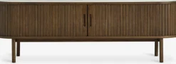 LYNGVIGMeuble TV LYNGVIG 160cm 2 portes tambours chêne foncé