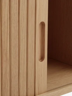 LYNGVIGMeuble TV LYNGVIG 120cm 2 portes tambours chêne naturel