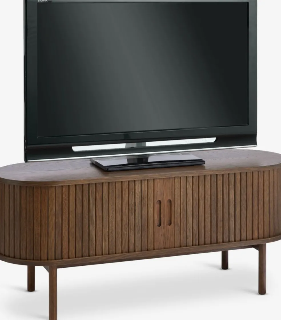 LYNGVIGMeuble TV LYNGVIG 120cm 2 portes tambours chêne foncé