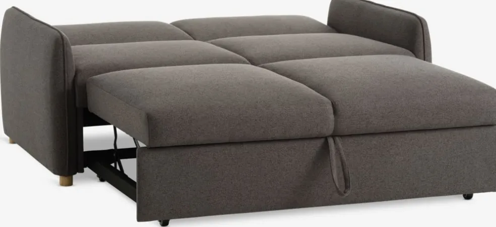 LYSTRUPCanapé convertible LYSTRUP 2 places tissu gris foncé