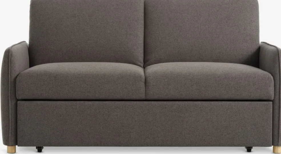 LYSTRUPCanapé convertible LYSTRUP 2 places tissu gris foncé