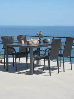 MADERUP + GUDHJEMMADERUP L150 table + 4 GUDHJEM chaises noir