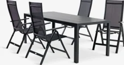 MADERUP + LOMMAMADERUP L205 table noir + 4 LOMMA chaises inclinables noir