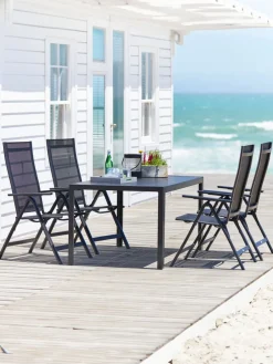MADERUP + LOMMAMADERUP L150 table noir + 4 LOMMA chaises inclinable noir