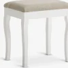 MALLINGTabouret MALLING blanc/tissu beige