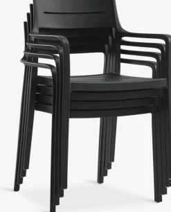 MARIELYST + INGSTRUPMARIELYST L150 table gris + 4 INGSTRUP chaises noir