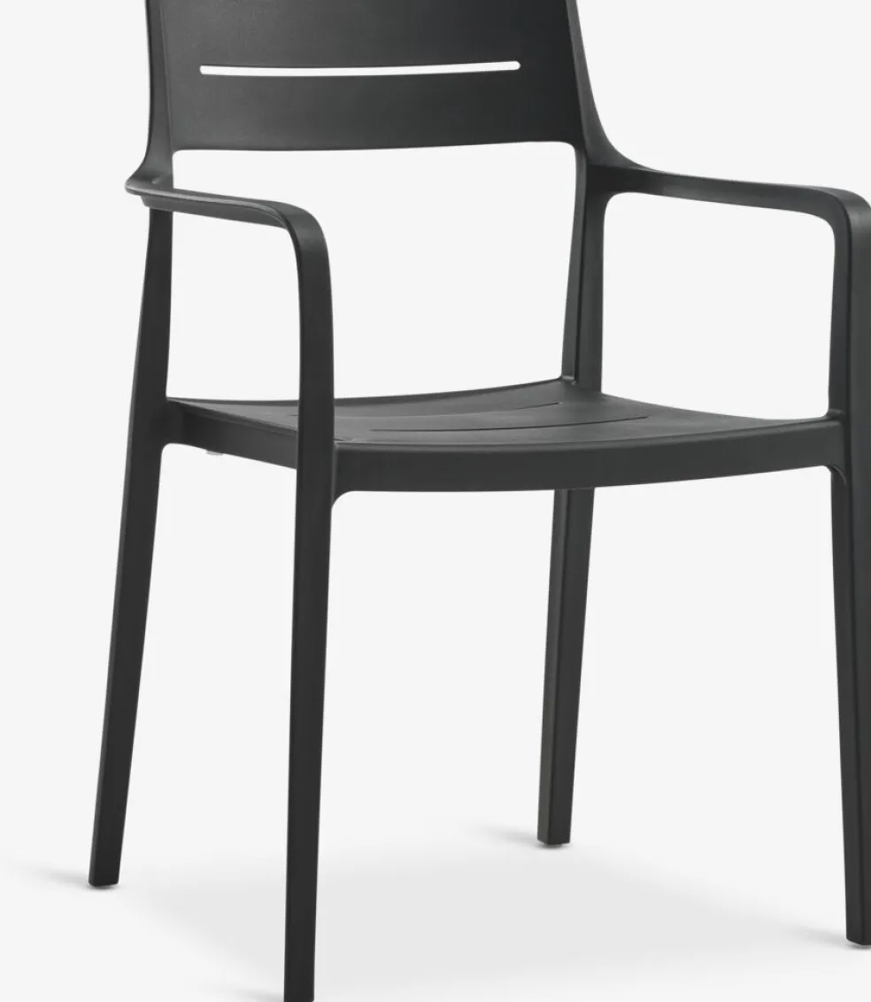 MARIELYST + INGSTRUPMARIELYST L150 table gris + 4 INGSTRUP chaises noir