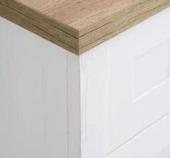 MARKSKELCommode 4 tiroirs 1 porte MARKSKEL blanc/coloris chêne nat.