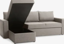 MARSLEVCanapé convertible avec méridienne MARSLEV tissu gris clair