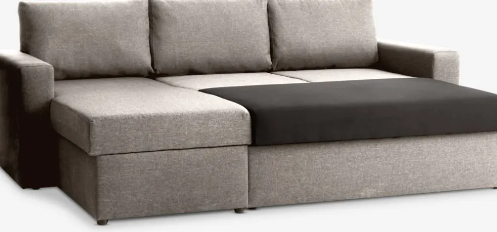 MARSLEVCanapé convertible avec méridienne MARSLEV tissu gris clair
