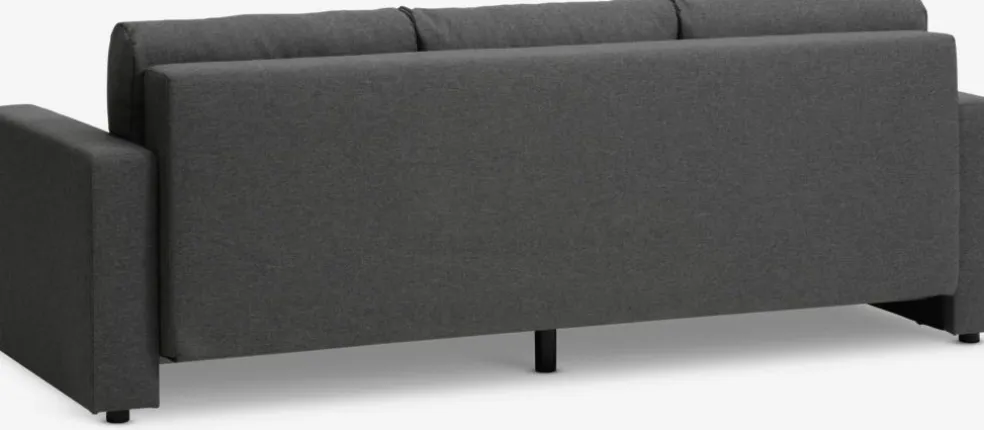 MARSLEVCanapé convertible MARSLEV 3 places tissu gris foncé