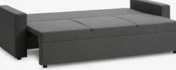 MARSLEVCanapé convertible MARSLEV 3 places tissu gris foncé