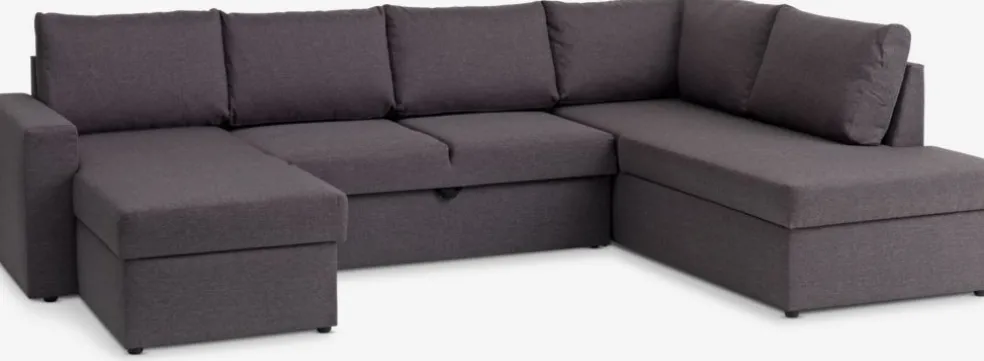 MARSLEVCanapé d'angle convertible MARSLEV gris foncé
