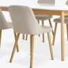 MARSTRAND + ADSLEVMARSTRAND L200/280 table blanc + 4 ADSLEV chaises ss accou.