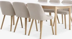 MARSTRAND + ADSLEVMARSTRAND Ø110 table blanc + 4 ADSLEV sans accoudoirs beige