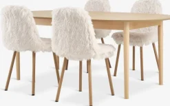 MARSTRAND + JONSTRUPMARSTRAND L200/280 table colo.ch. + 4 JONSTRUP chaises teddy