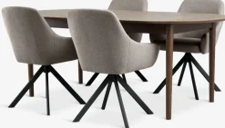 MARSTRAND + ROSTRUPMARSTRAND L200/280 table ch. f. + 4 ROSTRUP chaises sable