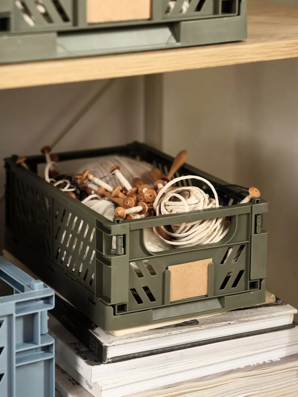 MILASPanier MILAS l16xL25xH10 pliable vert olive