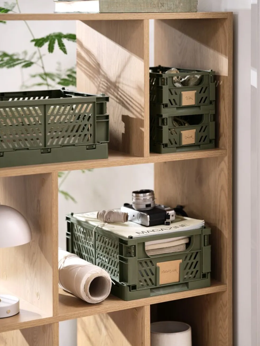 MILASPanier MILAS l25xL34xH15 pliable vert olive