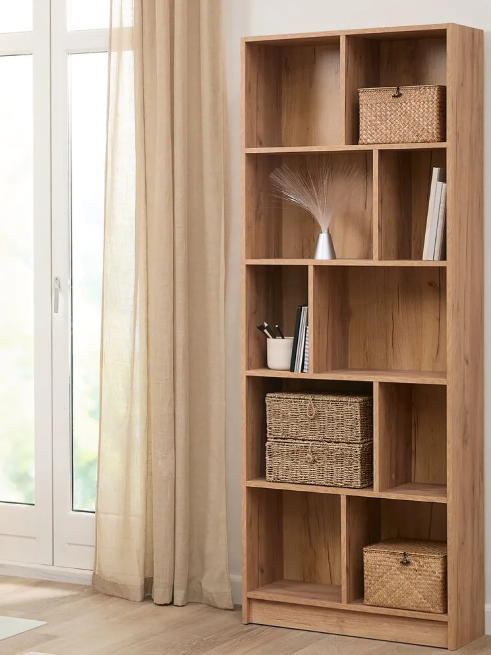 MOSBJERGBibliothèque MOSBJERG 10 tablettes coloris chêne naturel