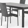 MOSS + GUDHJEMMOSS L214/315 table + 4 GUDHJEM chaises gris